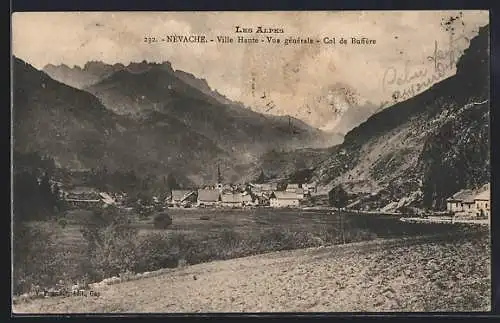 AK Névache, Ville Haute, vue générale, Col de Buffère