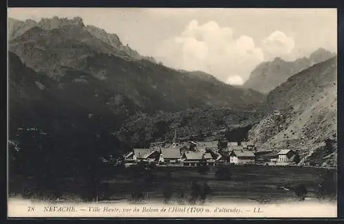 AK Névache, Ville Haute, vue du Balcon de l`Hotel