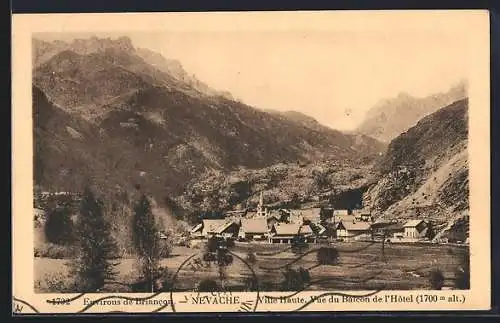 AK Névache /Briancon, Ville Haute, Vue du Balcon de l`Hotel