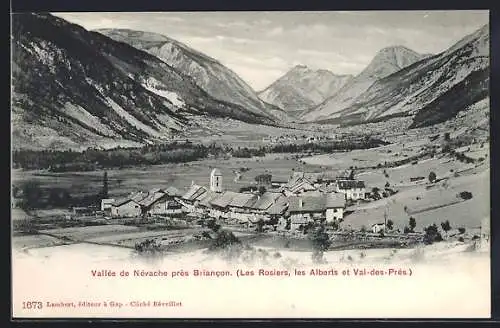 AK Les Rosiers /Vallée de Névache, Vue général avec les Alberts et Val-des-Prés