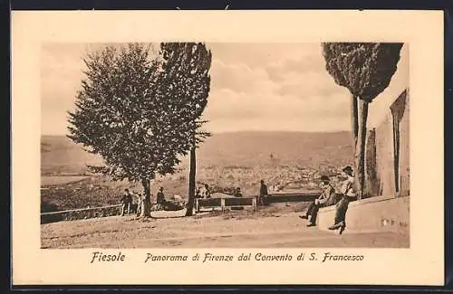 AK Fiesole, Panorama di Firenze dal Concento di S. Francesco