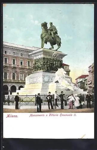 AK Milano, Monumento a Vittorio EmanueleII.