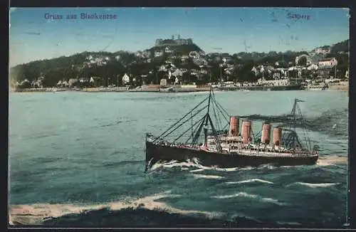 AK Hamburg-Blankenese, Panorama mit Süllberg