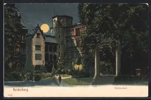 AK Heidelberg, Schlosshof im Mondschein