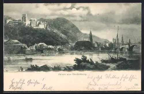 AK Heidelberg, Totale mit Schloss