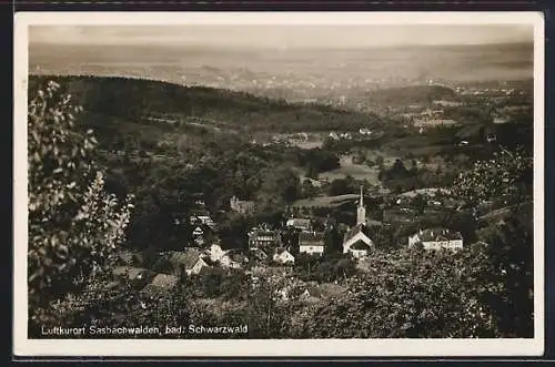 AK Sasbachwalden /Schwarzwald, Gesamtansicht aus der Vogelschau