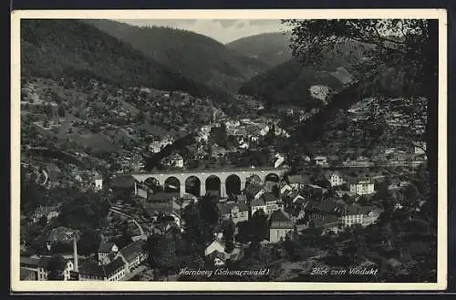 AK Hornberg /Schwarzwald, Blick zum Viadukt