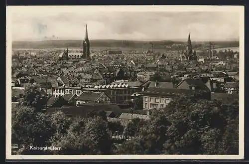 AK Kaiserslautern, Teilansicht mit Fernblick aus der Vogelschau