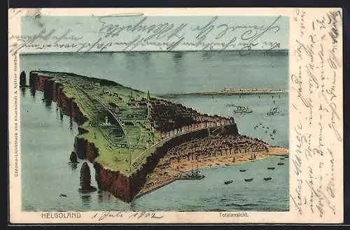 AK Helgoland, Totalansicht der Insel