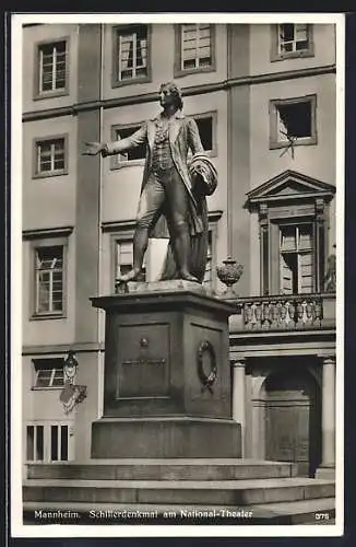 AK Mannheim, Schillerdenkmal am Nationaltheater