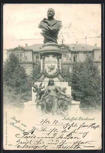 AK Karlsruhe, Am Scheffel-Denkmal