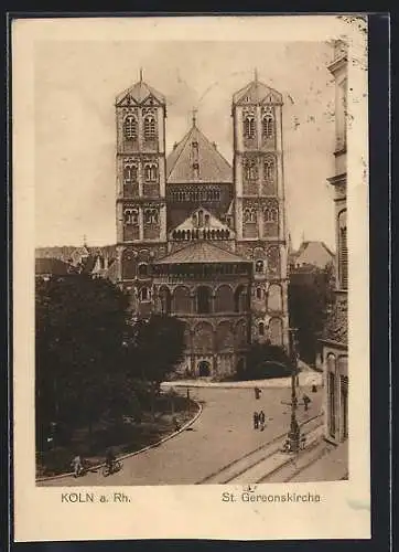 AK Köln a. Rh., Blick auf die St. Gereonskirche