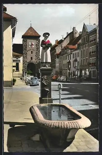 AK Villingen / Schwarzwald, Brunnen und Bickertor