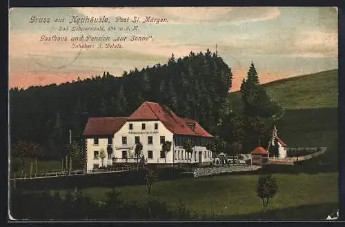 AK Neuhäusle /Bad. Schwarzwald, Gasthaus und Pension zur Sonne