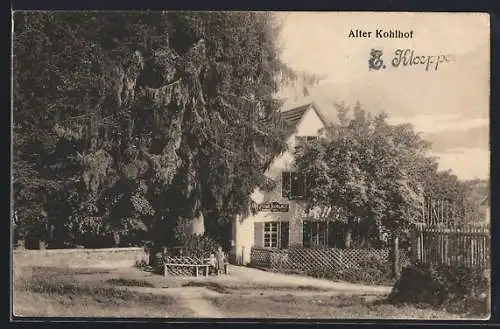 AK Heidelberg, Gasthaus Alter Kohlhof mit Vorplatz