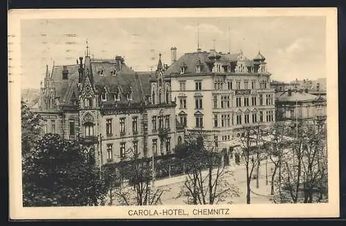 AK Chemnitz, Strassenpartie am Carola-Hotel