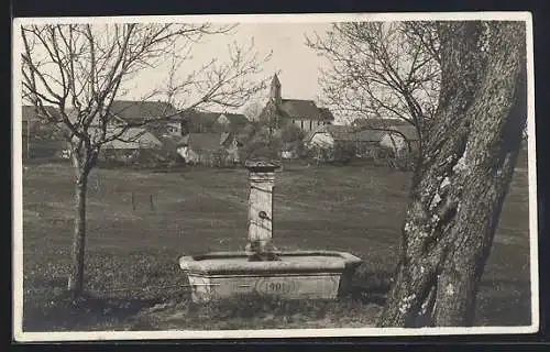 AK Niederwihl /Baden, Ortsansicht vom alten Brunnen aus