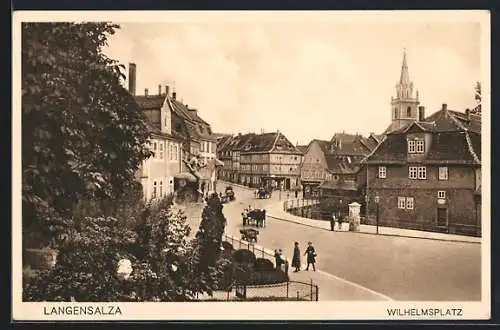 AK Langensalza, Reiterdenkmal am Wilhelmsplatz