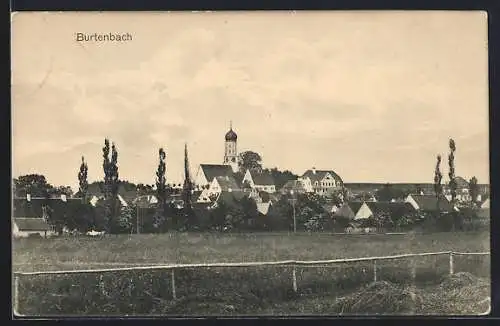 AK Burtenbach, Teilansicht mit Kirche