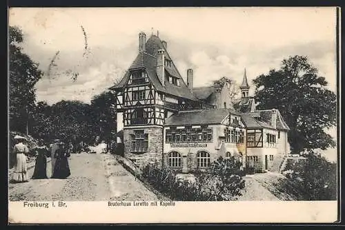 AK Freiburg i. Br., Bruderhaus Loretto mit Kapelle