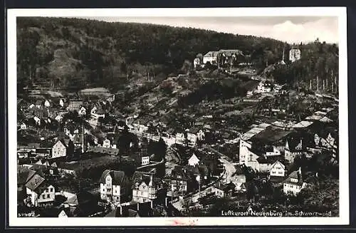 AK Neuenbürg im Schwarzwald, Ortsansicht aus der Vogelschau