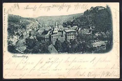 AK Neuenbürg / Schwarzwald, Blick über die Dächer