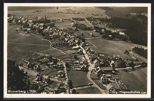 AK Masserberg i. Th., Fliegeraufnahme der Ortschaft