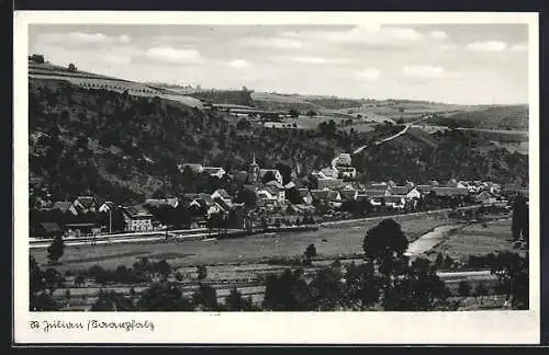 AK St. Johann /Saar, Ortsansicht aus der Vogelschau