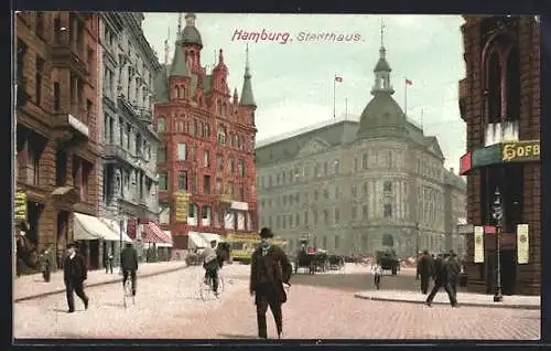 AK Hamburg-Neustadt, Partie am Stadthaus