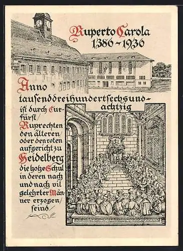 AK Heidelberg, 550 Jahre Universität mit historischer Darstellung