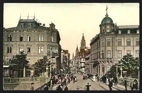 AK Heilbronn, Strassenpartie mit Geschäft Carl Ritsert