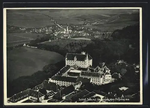 AK Dischingen, Schloss Taxis vom Flugzeug aus