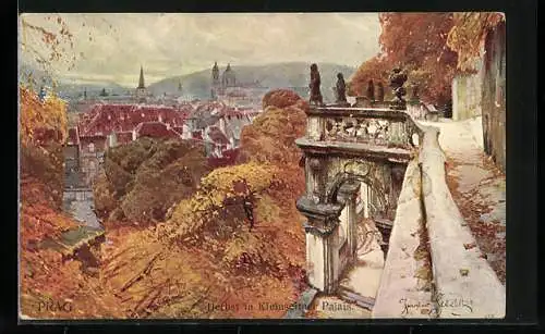 Künstler-AK Jaroslav Setelik: Prag, Herbst im Kleinseitner Palais