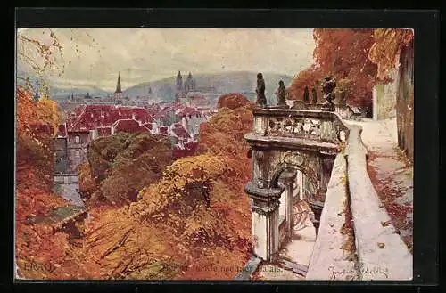 Künstler-AK Jaroslav Setelik: Prag, Herbst im Kleinseitner Palais