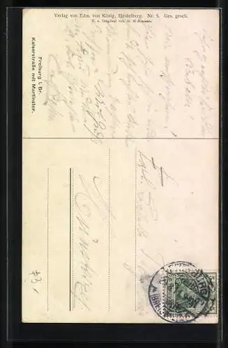 AK Freiburg i. Br., Kaiserstrasse mit Martinstor