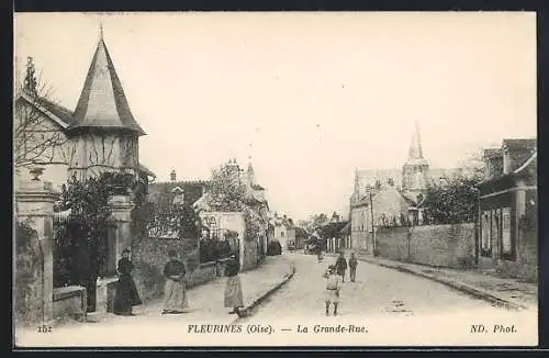 AK Fleurines /Oise, La Grande-Rue, Strassenpartie