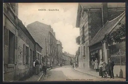 AK Ercuis, Grande-Rue, Strassenpartie