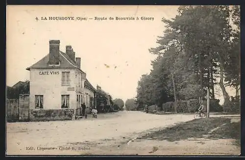 AK La Houssoye /Oise, Route de Beauvais à Gisors