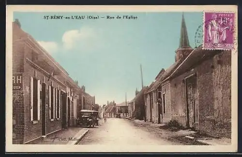 AK St-Rémy-en-l`Eau /Oise, Rue de l`Eglise, Strassenpartie