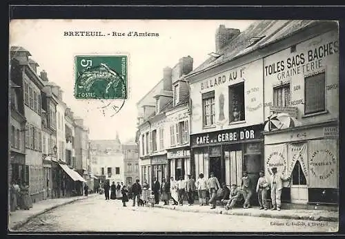 AK Breteuil, Rue d`Amiens, Café de la Gerbe d`Or