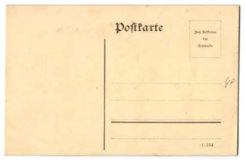 Papierkunst-AK Weisse Blume und Palmwedel