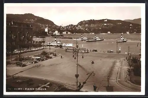 AK Como, Piazza Cavour, Strassenbahn