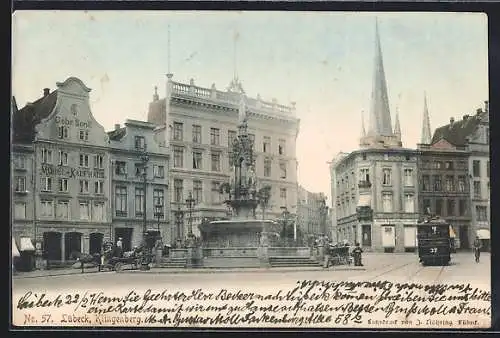 AK Lübeck, Klingenberg, Strassenbahn