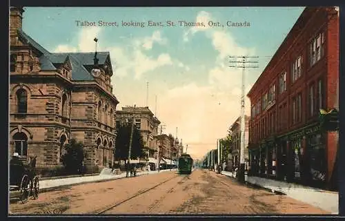 AK St. Thomas /Ontario, Talbot Street looking East, Strassenbahn