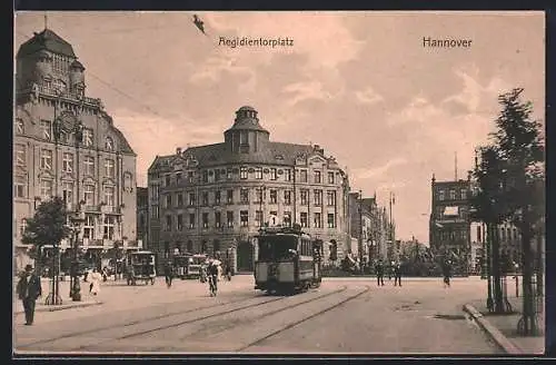 AK Hannover, Aegidientorplatz mit Strassenbahn