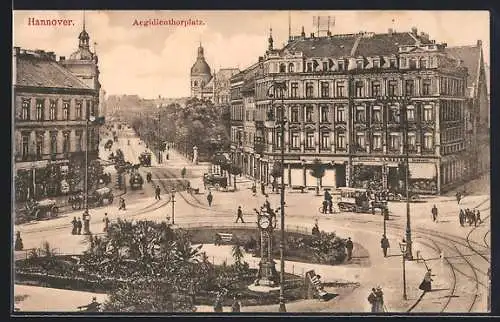 AK Hannover, Aegidienthorplatz aus der Vogelschau