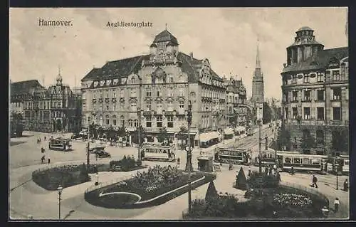 AK Hannover, Aegidientorplatz mit Strassenbahn