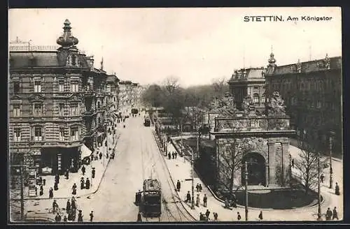 AK Stettin, Strassenpartie an der Königstor-Passage