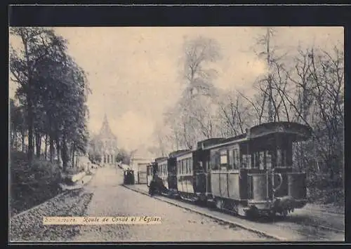 AK Bonsecours, Route de Condé el l`Englise, Strassenbahn