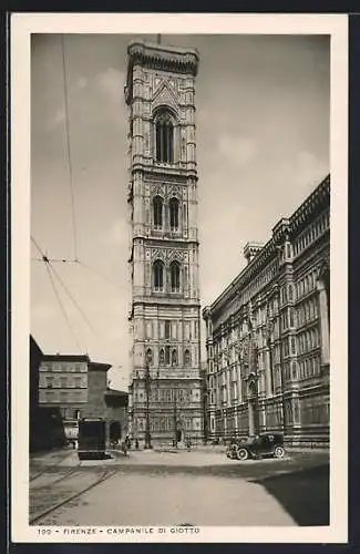 AK Firenze, Campanile di giotto, Strassenbahn